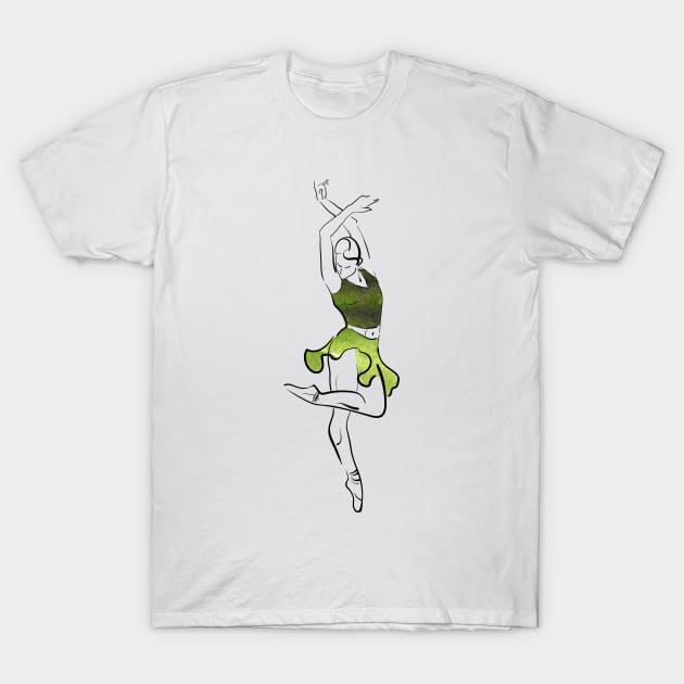 ballerina figure, watercolor illustration T-Shirt by Olga Berlet